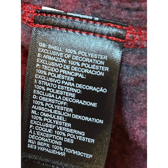 The North Face 1/2 Zip Fleece Pullover Red Black Grid Plaid Gorpcore XL - Picture 7 of 8